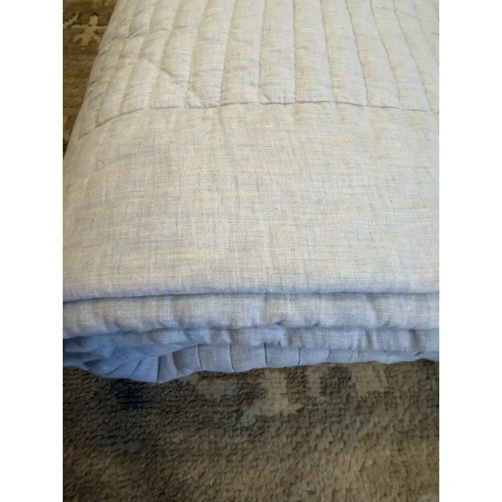 Nordstrom 100% Organic Cotton Twill Quilt Grey Sz King NEW